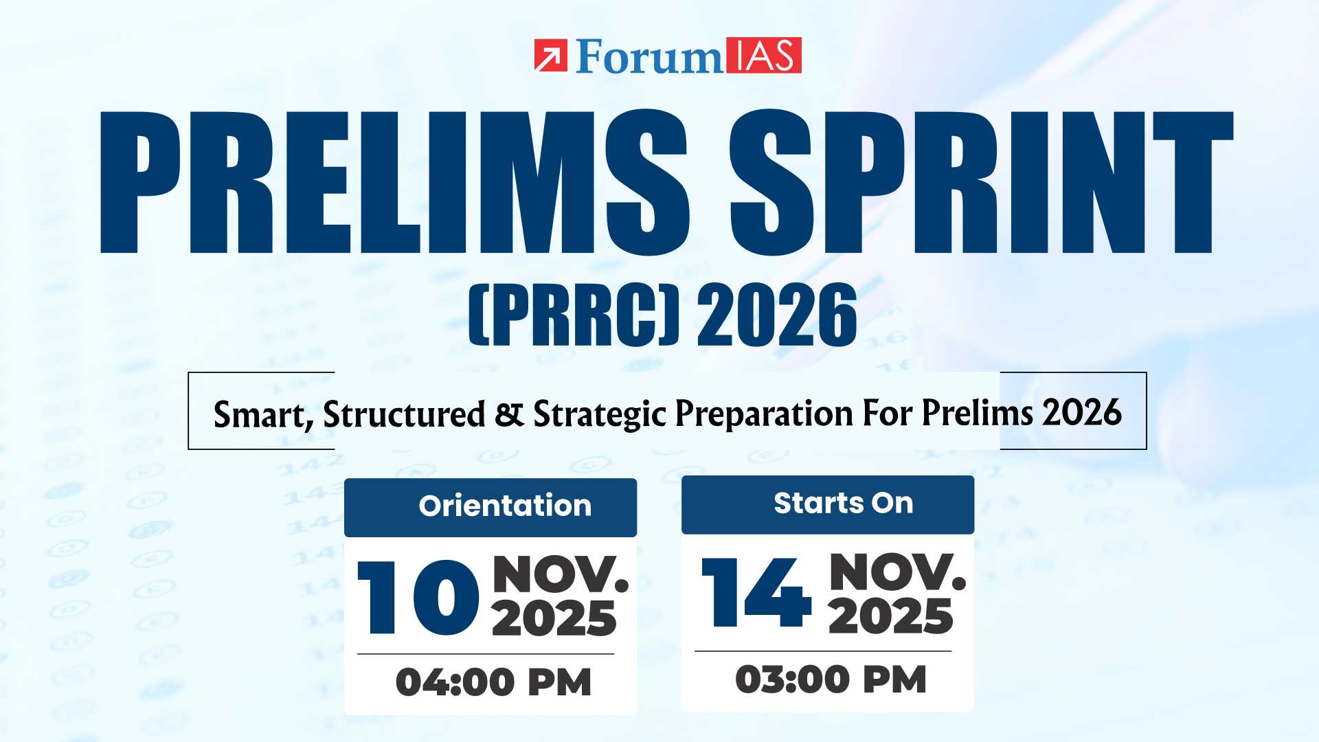 Open Orientation on Prelims Sprint(PRRC) 2026